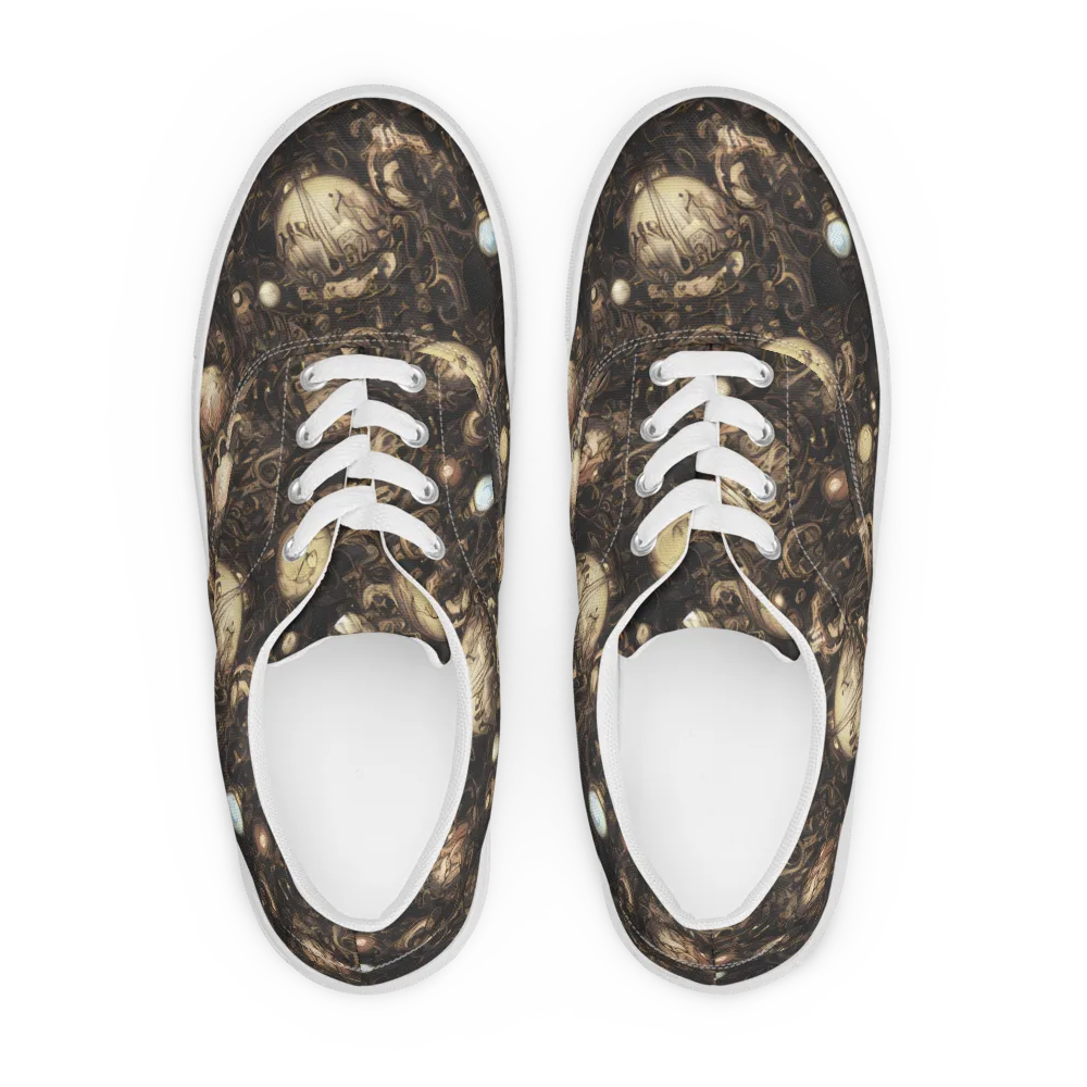 Gilded Eclipse on Men's Lace-Up Canvas Shoes — Front