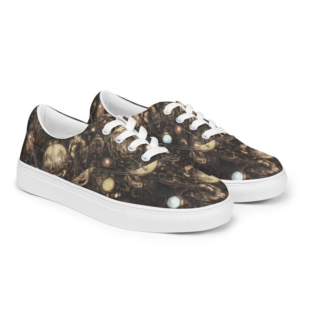 Gilded Eclipse on Men's Lace-Up Canvas Shoes — Right Front