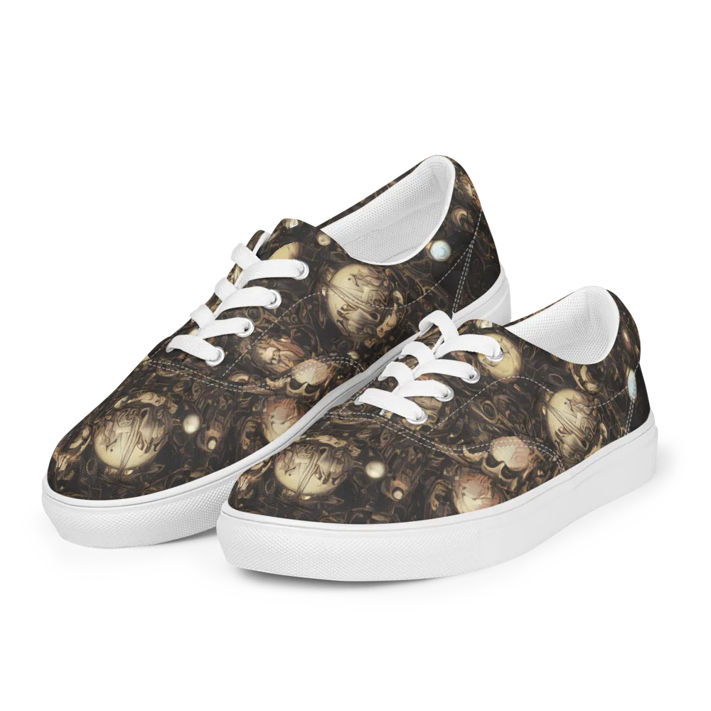 Gilded Eclipse on Men's Lace-Up Canvas Shoes — Left Front