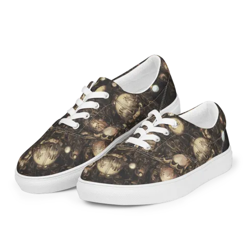 Gilded Eclipse on a Men's Lace-Up Canvas Shoes
