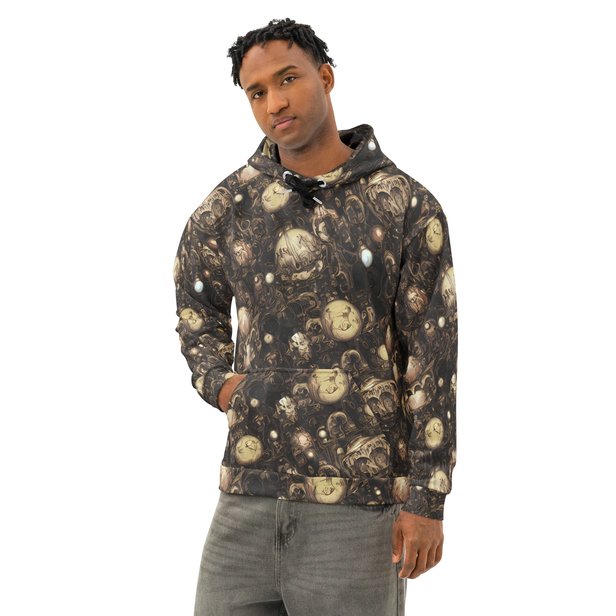 Gilded Eclipse on Cotton Hoodie — Left Front