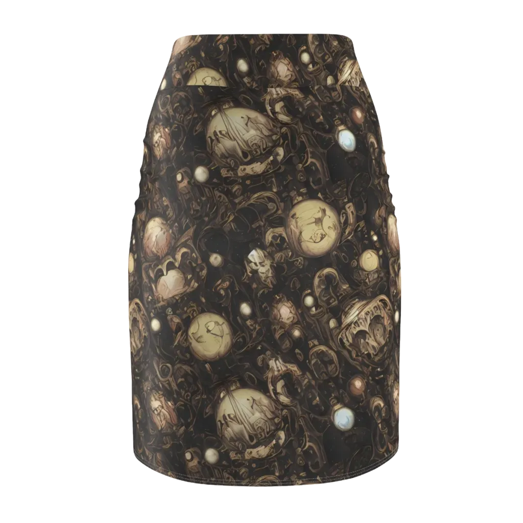 Gilded Eclipse on Pencil Skirt — Back