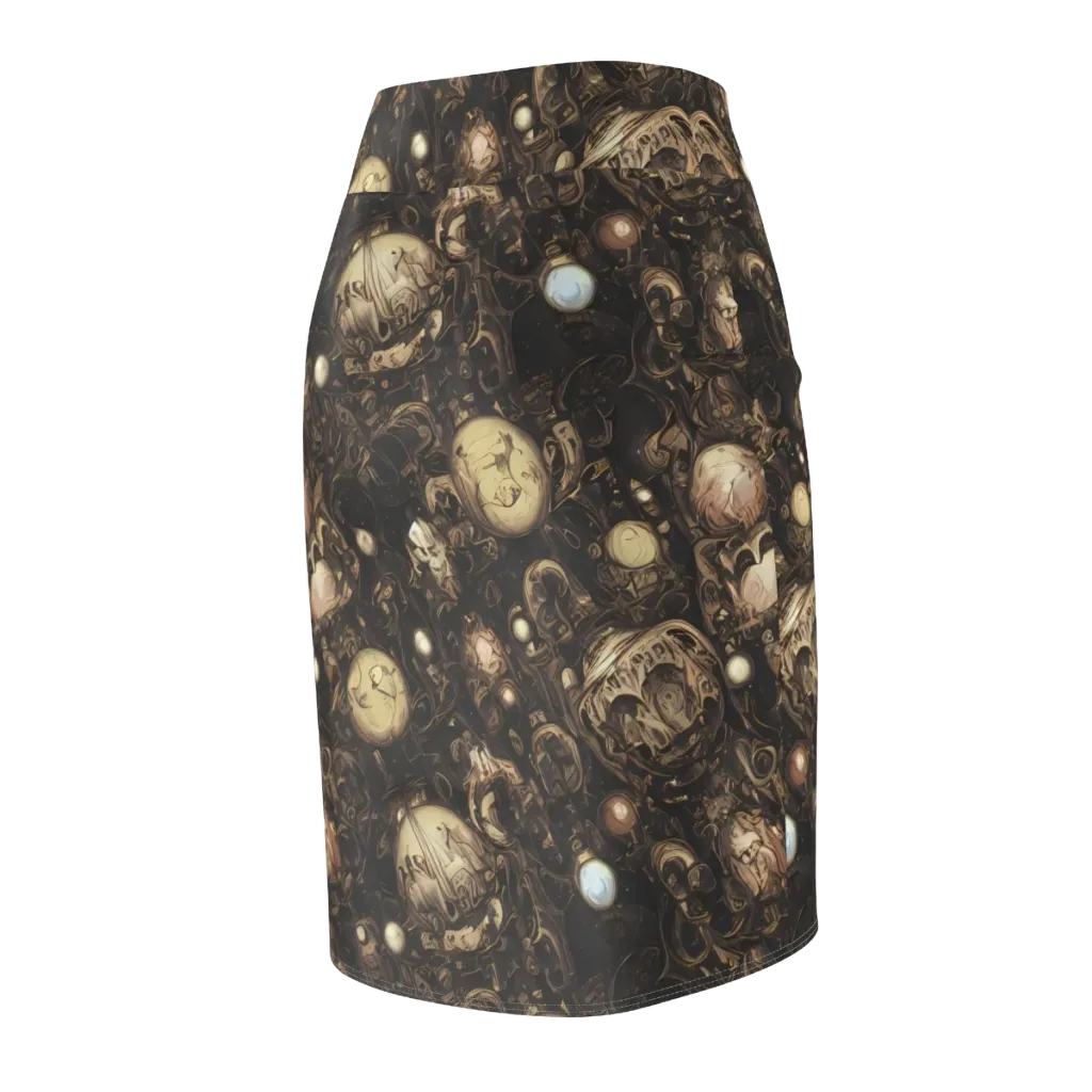 Gilded Eclipse on Pencil Skirt — Back Side
