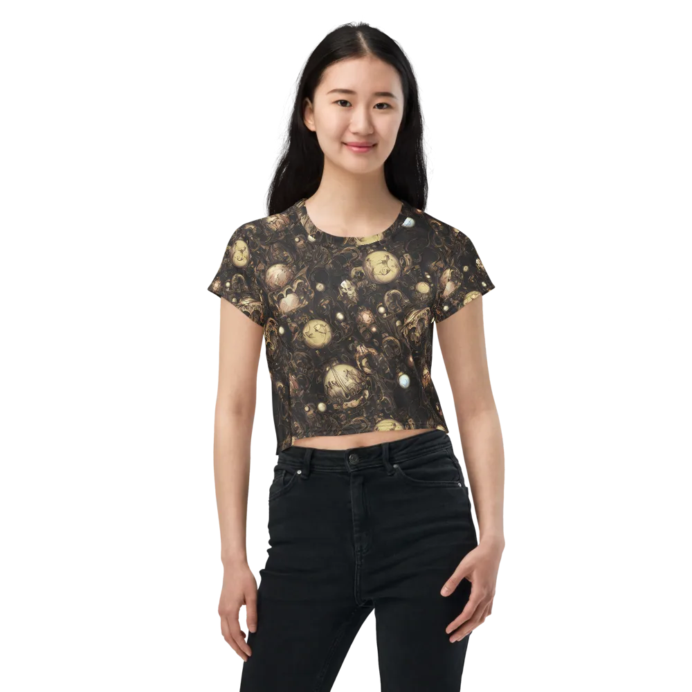 Gilded Eclipse on Crop Tee — Front