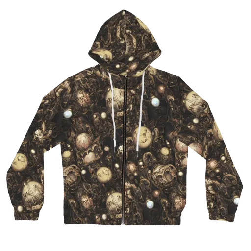 Gilded Eclipse on a Women's Full-Zip Hoodie