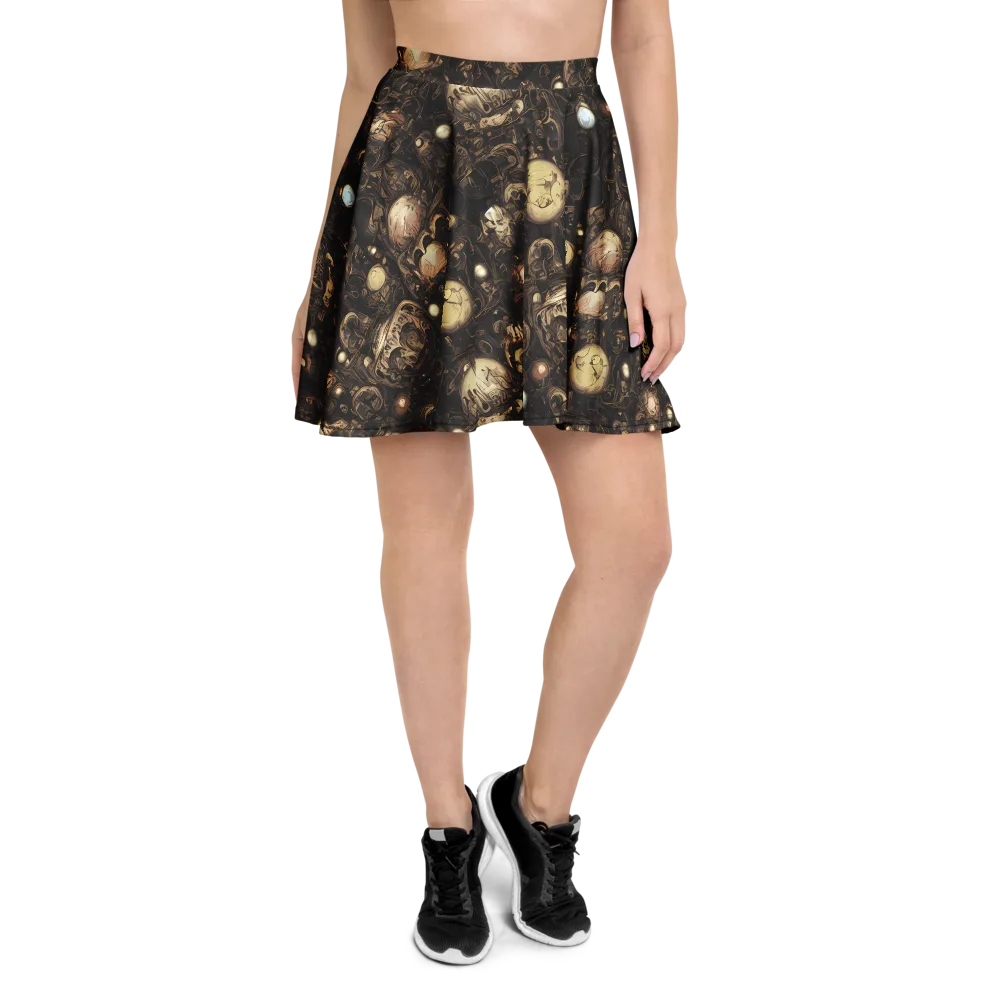 Gilded Eclipse on Skater Skirt — Front