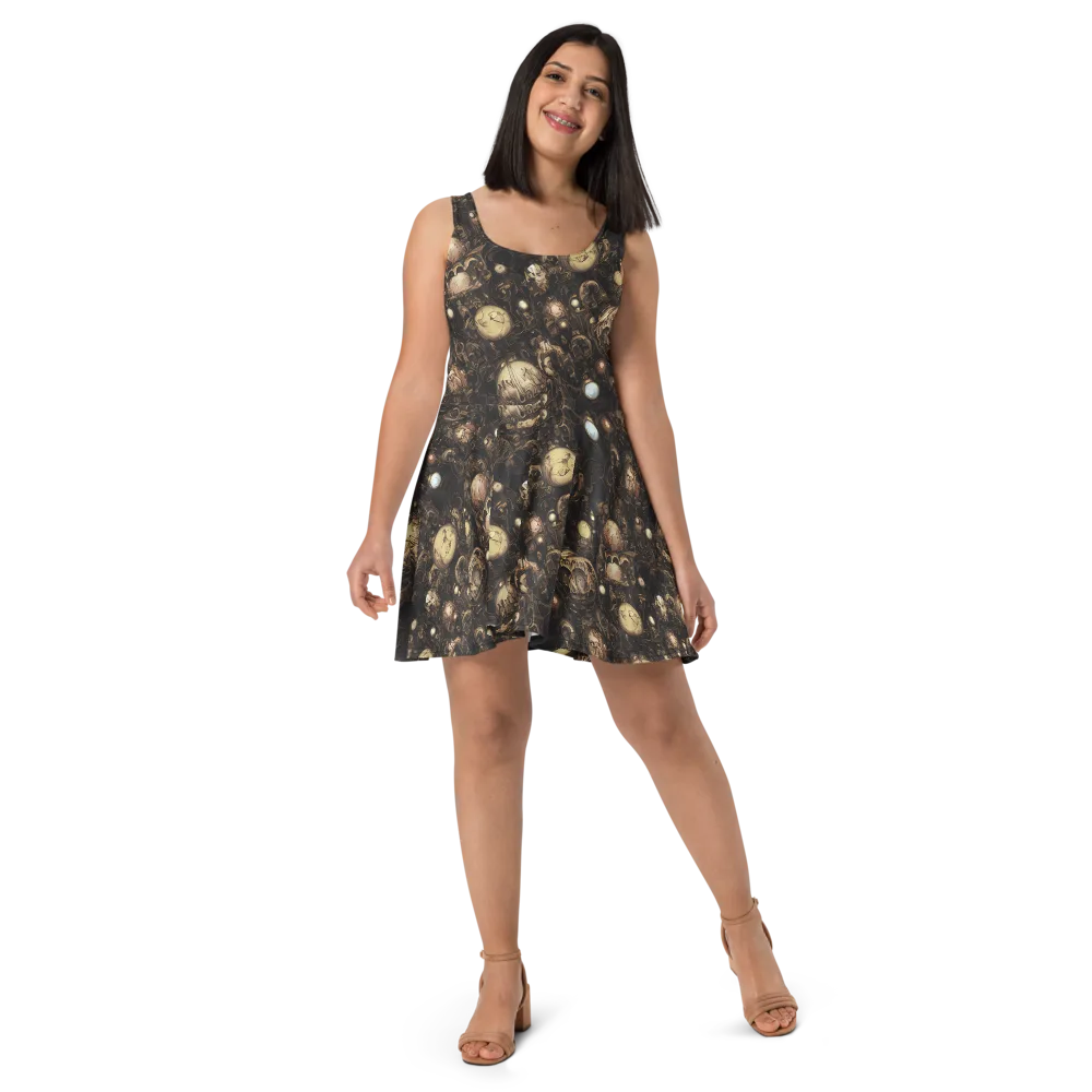 Gilded Eclipse on Skater Dress — Front
