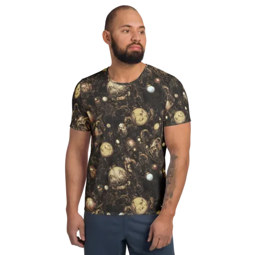 Gilded Eclipse on a Men's Athletic T-Shirt