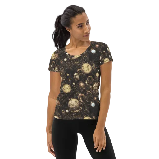 Gilded Eclipse on a Women's Athletic T-Shirt