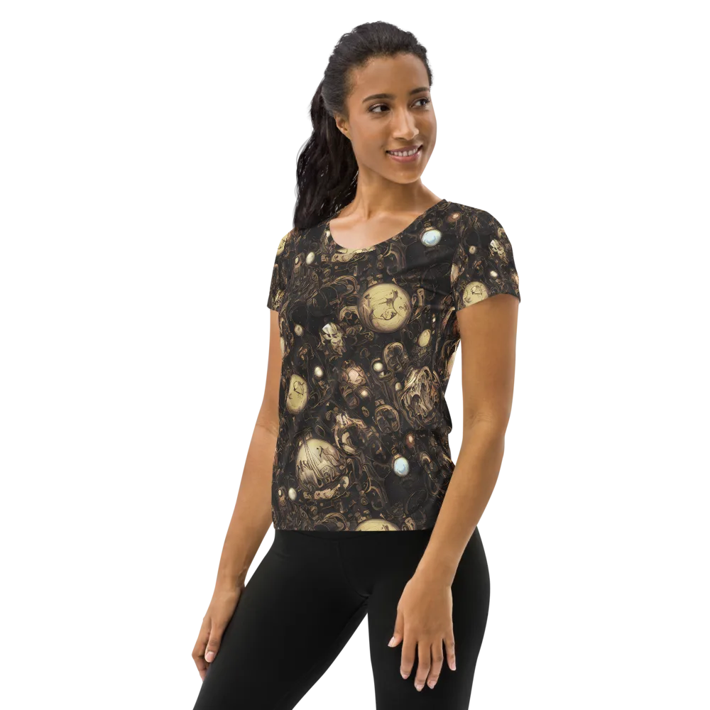 Gilded Eclipse on Women's Athletic T-Shirt — Left
