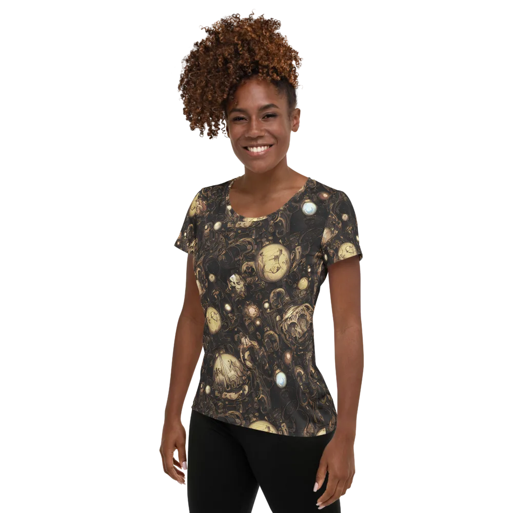 Gilded Eclipse on Women's Athletic T-Shirt — Left