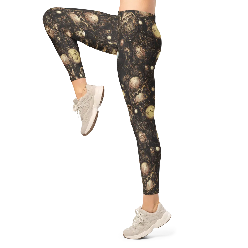 Gilded Eclipse on Leggings — Left