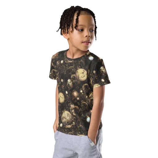 Gilded Eclipse on a Kids Crew Neck T-Shirt