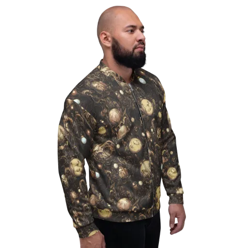 Gilded Eclipse on a Bomber Jacket