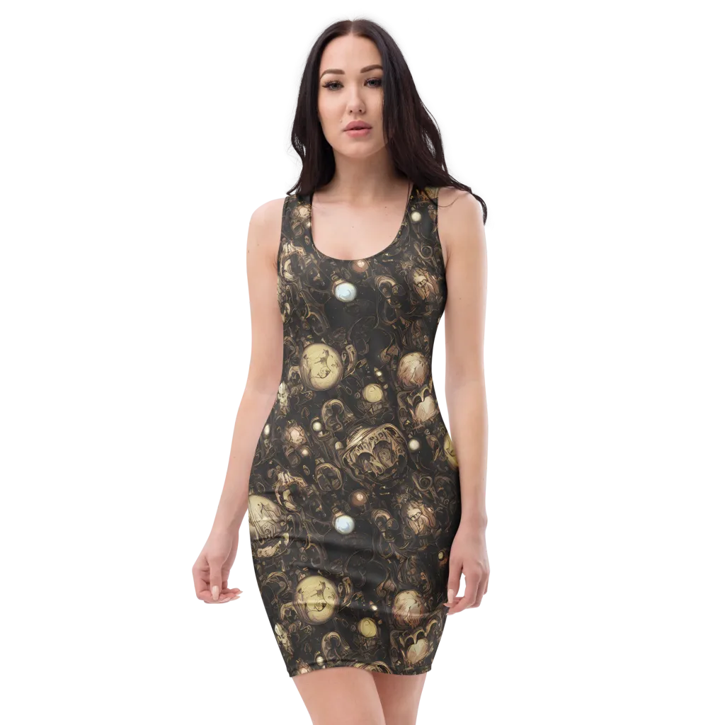Gilded Eclipse on Bodycon Dress — Front