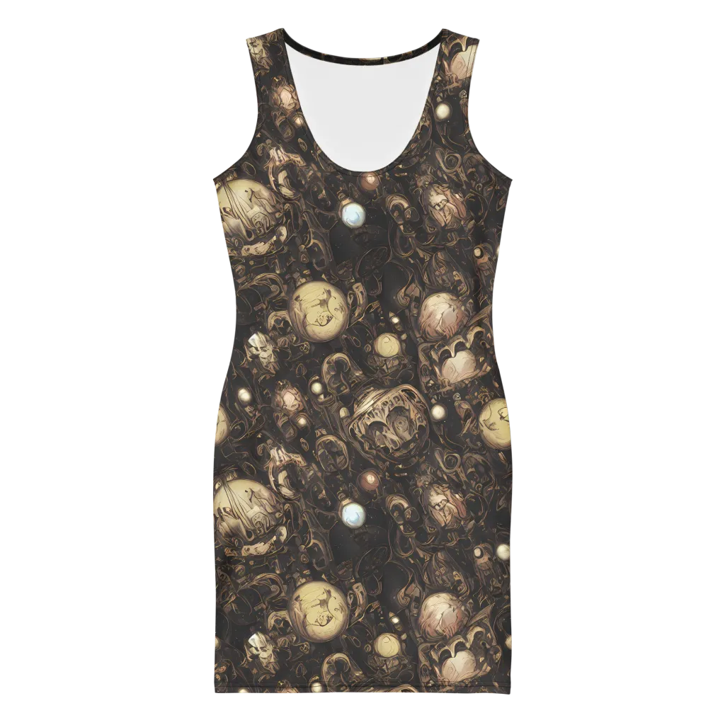 Gilded Eclipse on Bodycon Dress — Front