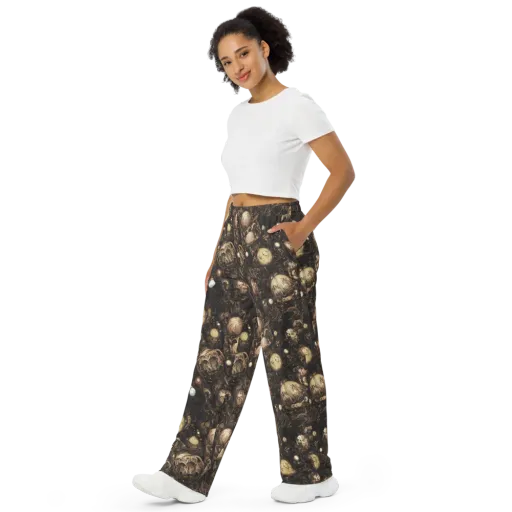 Gilded Eclipse on a Wide-Leg Pants