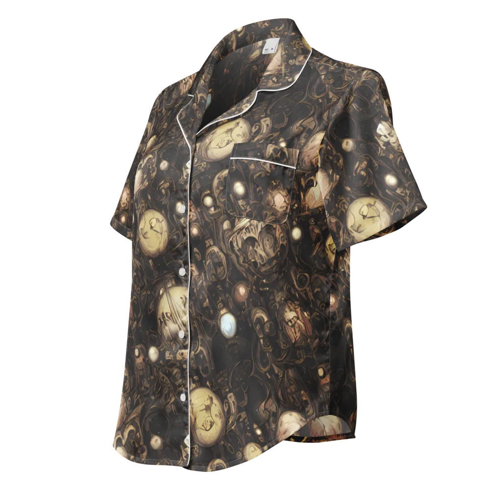 Gilded Eclipse on Women's Short Sleeve Pajama Top — Left Front