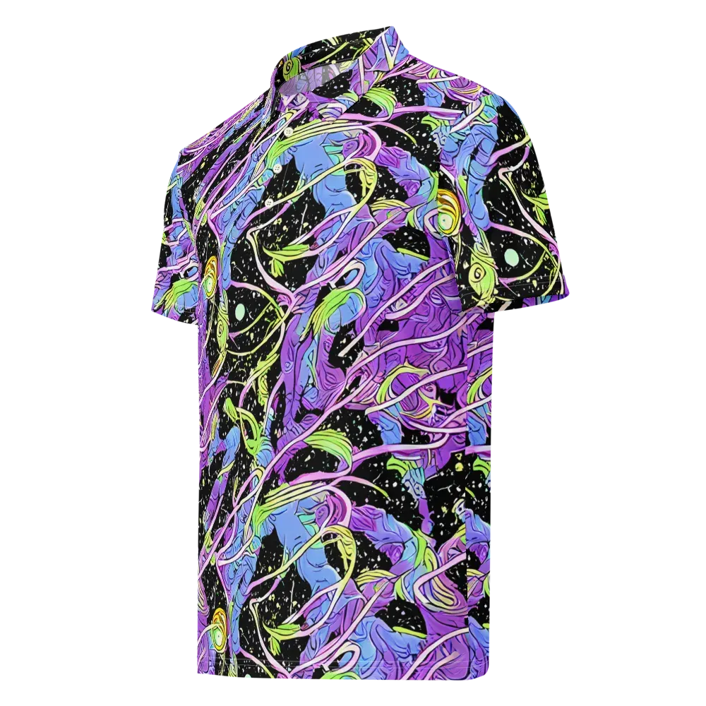 Neon Garden Afterdark on Men's Slim Fit Polo Shirt — Left Front