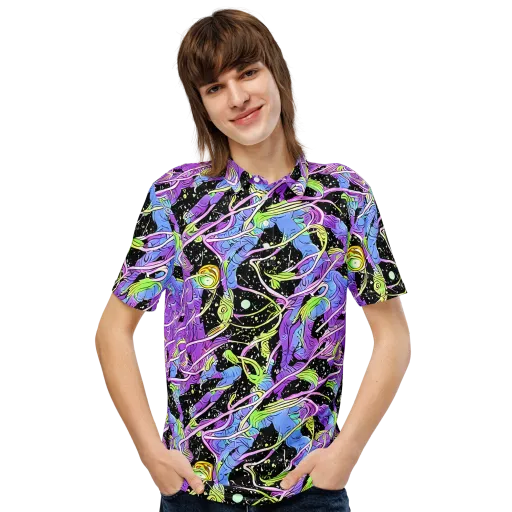 Neon Garden Afterdark on a Men's Slim Fit Polo Shirt