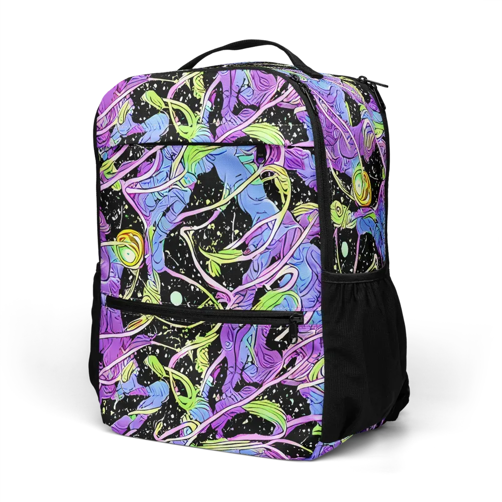 Neon Garden Afterdark on Utility Backpack — Left Front