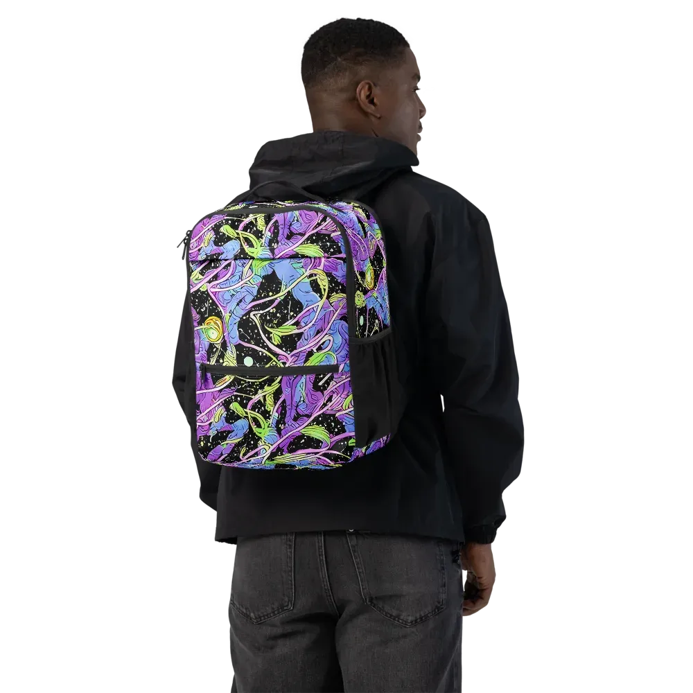Neon Garden Afterdark on Utility Backpack — Back