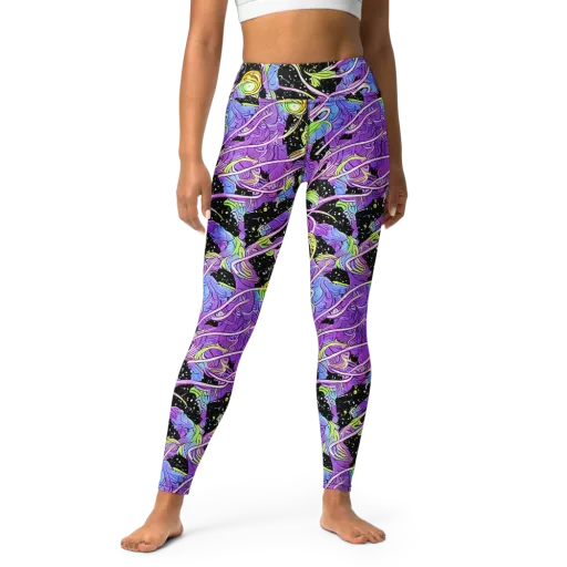 Neon Garden Afterdark on a Yoga Leggings