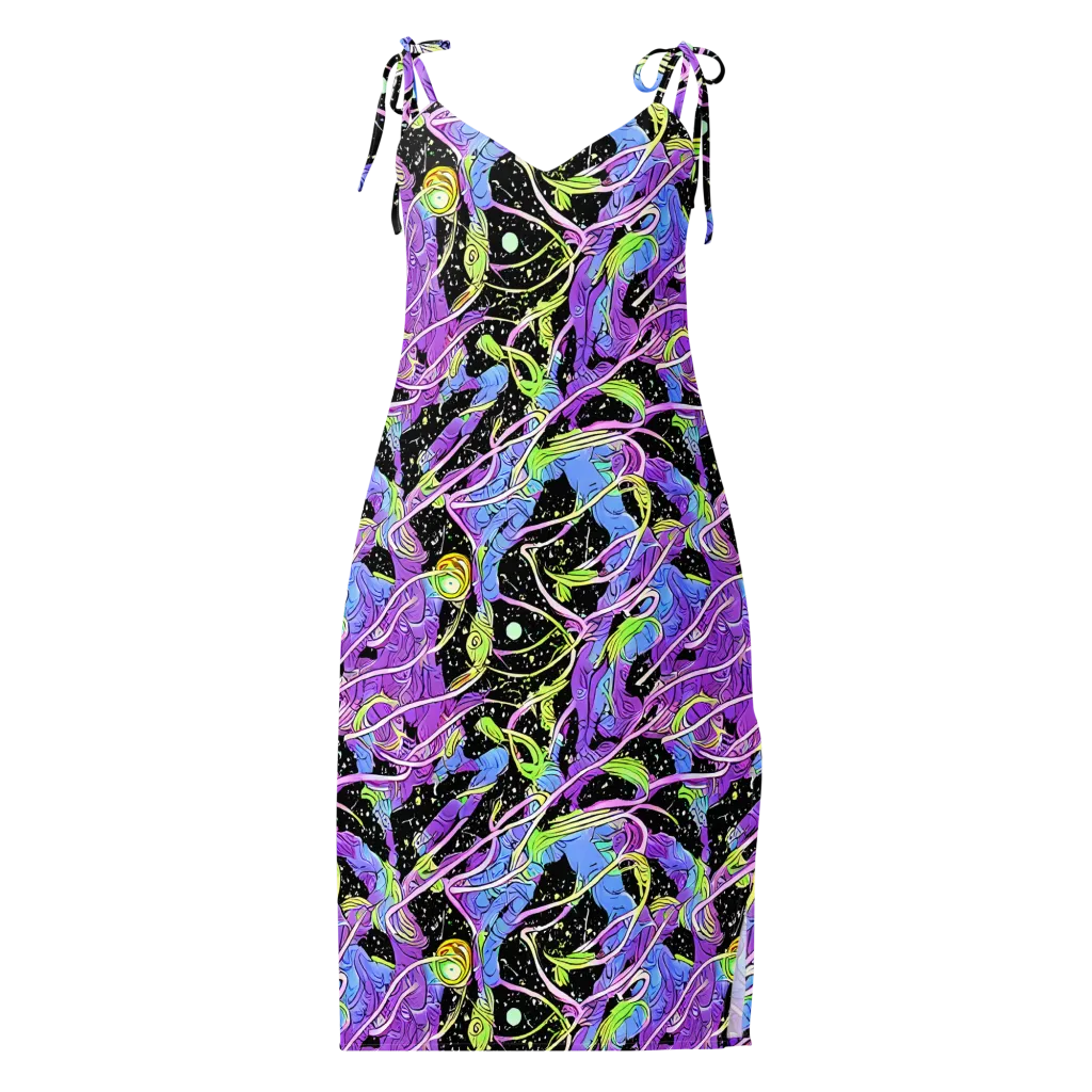 Neon Garden Afterdark on Slip Dress — Front