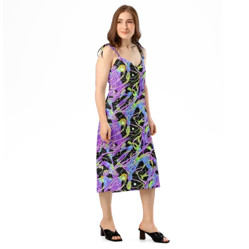 Neon Garden Afterdark on a Slip Dress