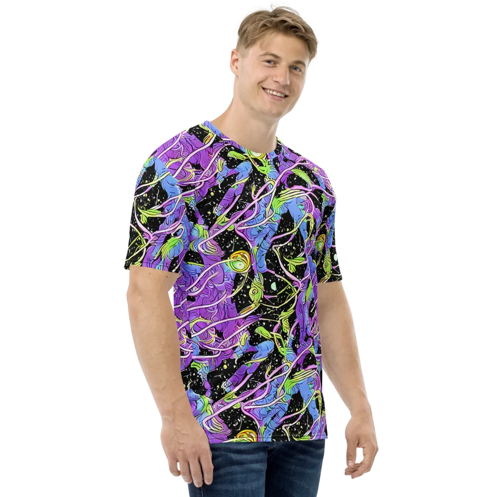 Neon Garden Afterdark on Men's Crew Neck T-Shirt — Right
