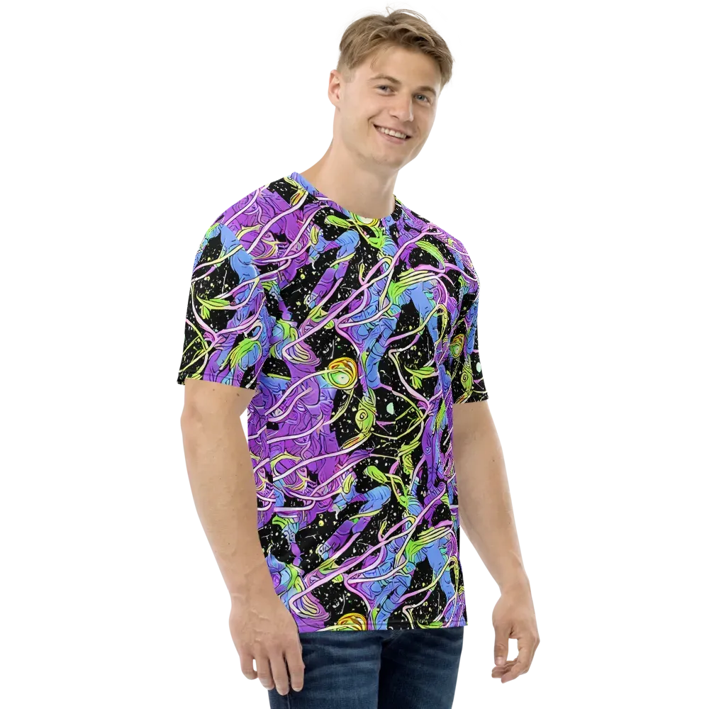 Neon Garden Afterdark on Men's Crew Neck T-Shirt — Right