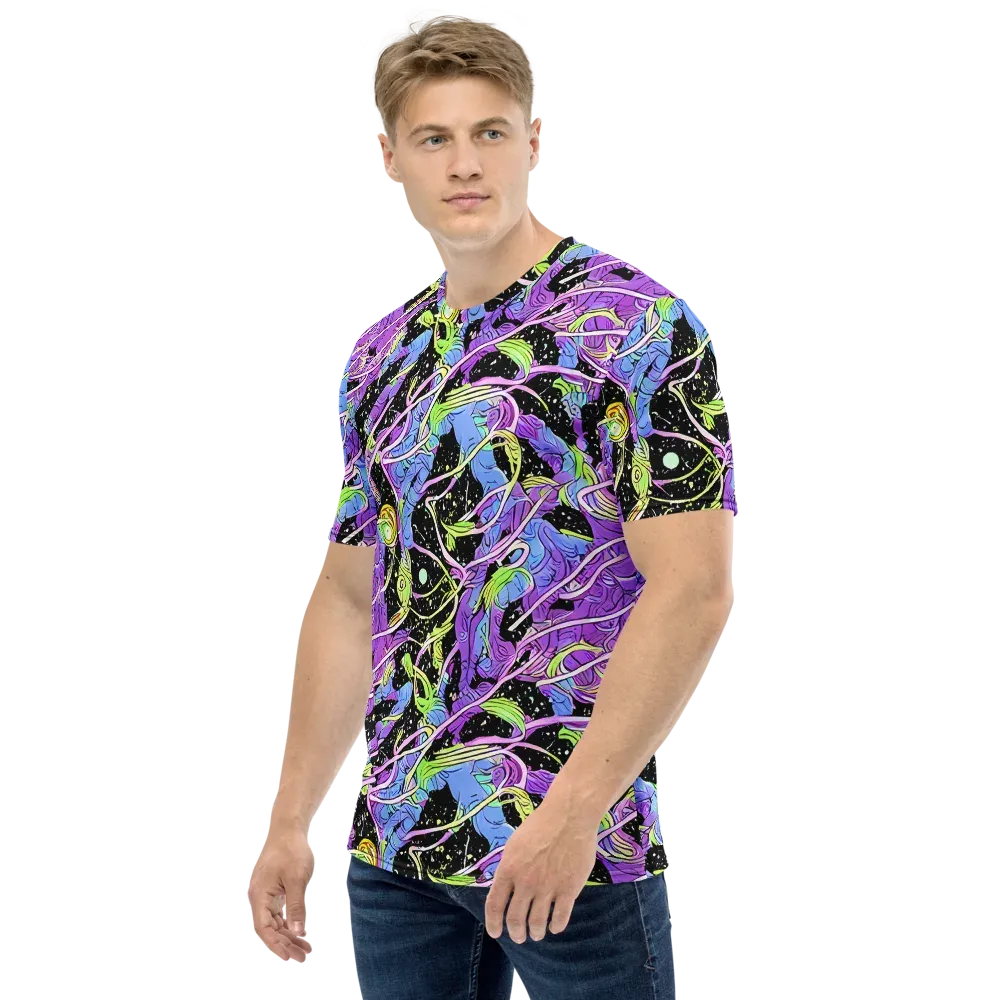 Neon Garden Afterdark on Men's Crew Neck T-Shirt — Left