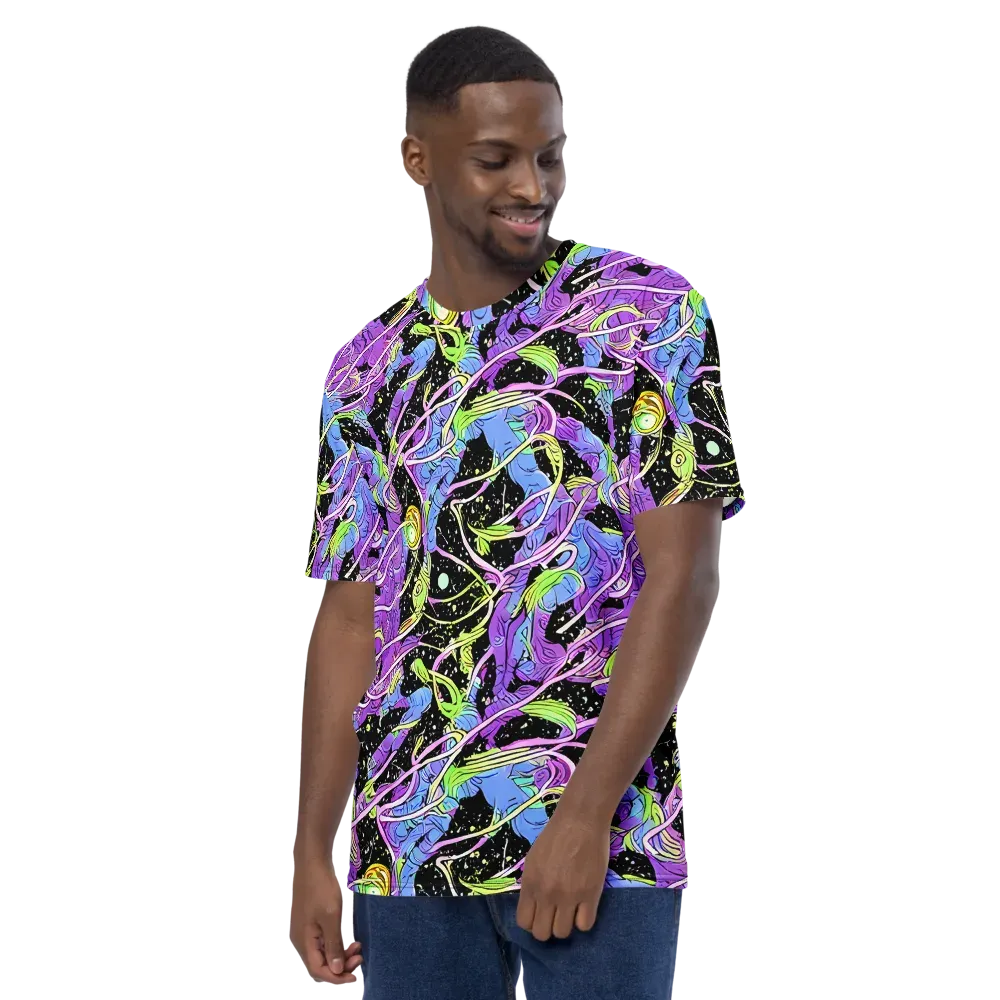 Neon Garden Afterdark on Men's Crew Neck T-Shirt — Left
