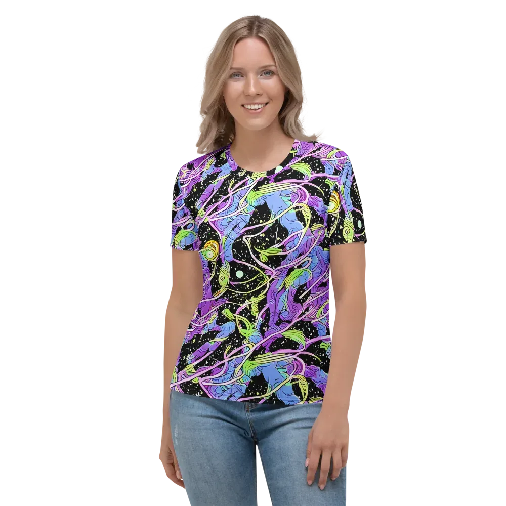 Neon Garden Afterdark on Women's Crew Neck T-Shirt — Front