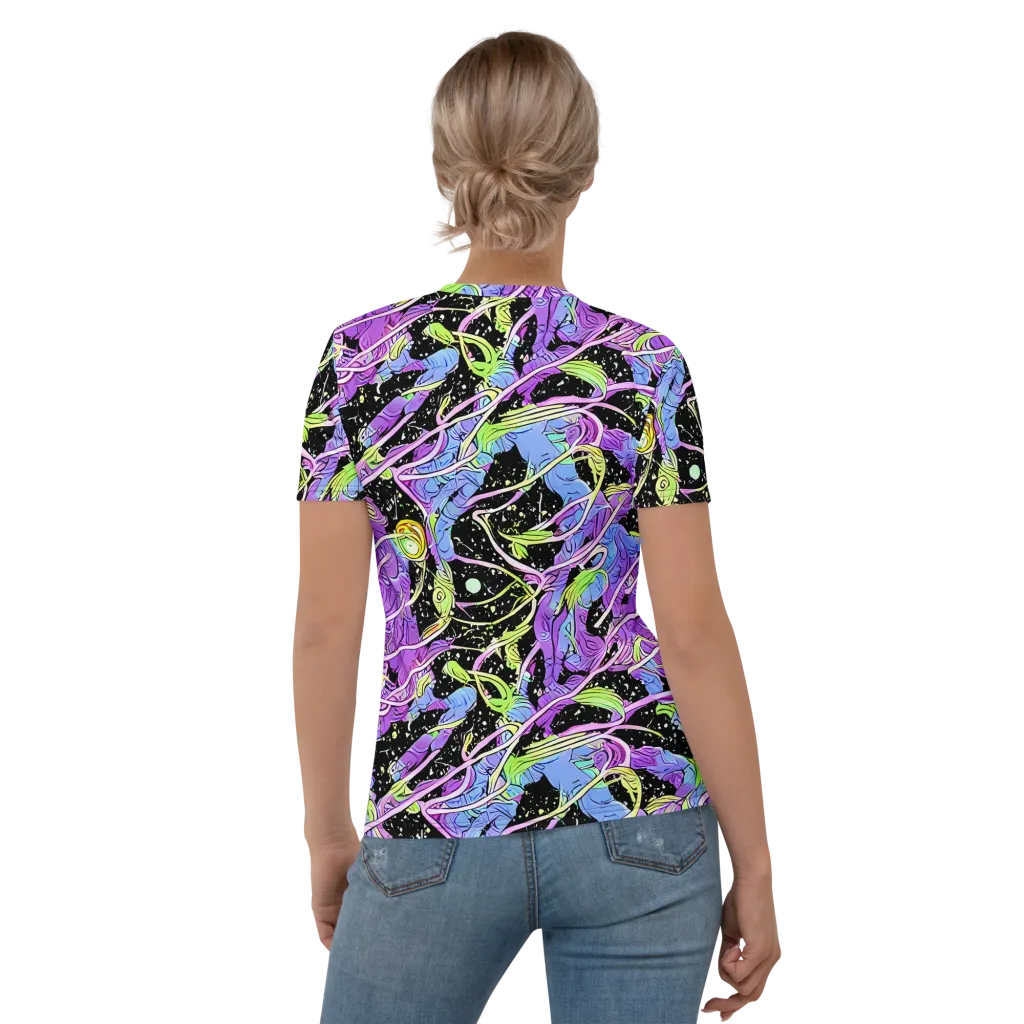 Neon Garden Afterdark on Women's Crew Neck T-Shirt — Back