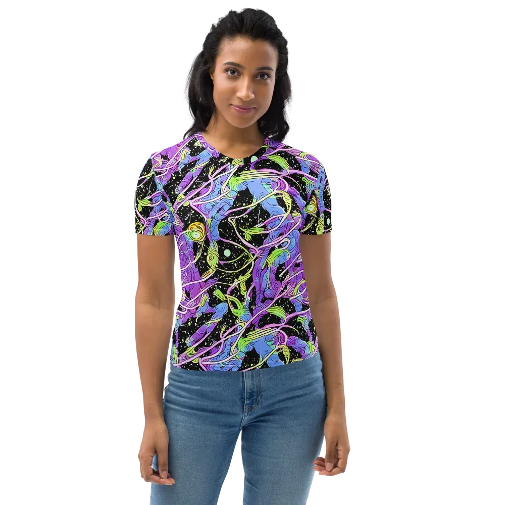 Neon Garden Afterdark on Women's Crew Neck T-Shirt — Front