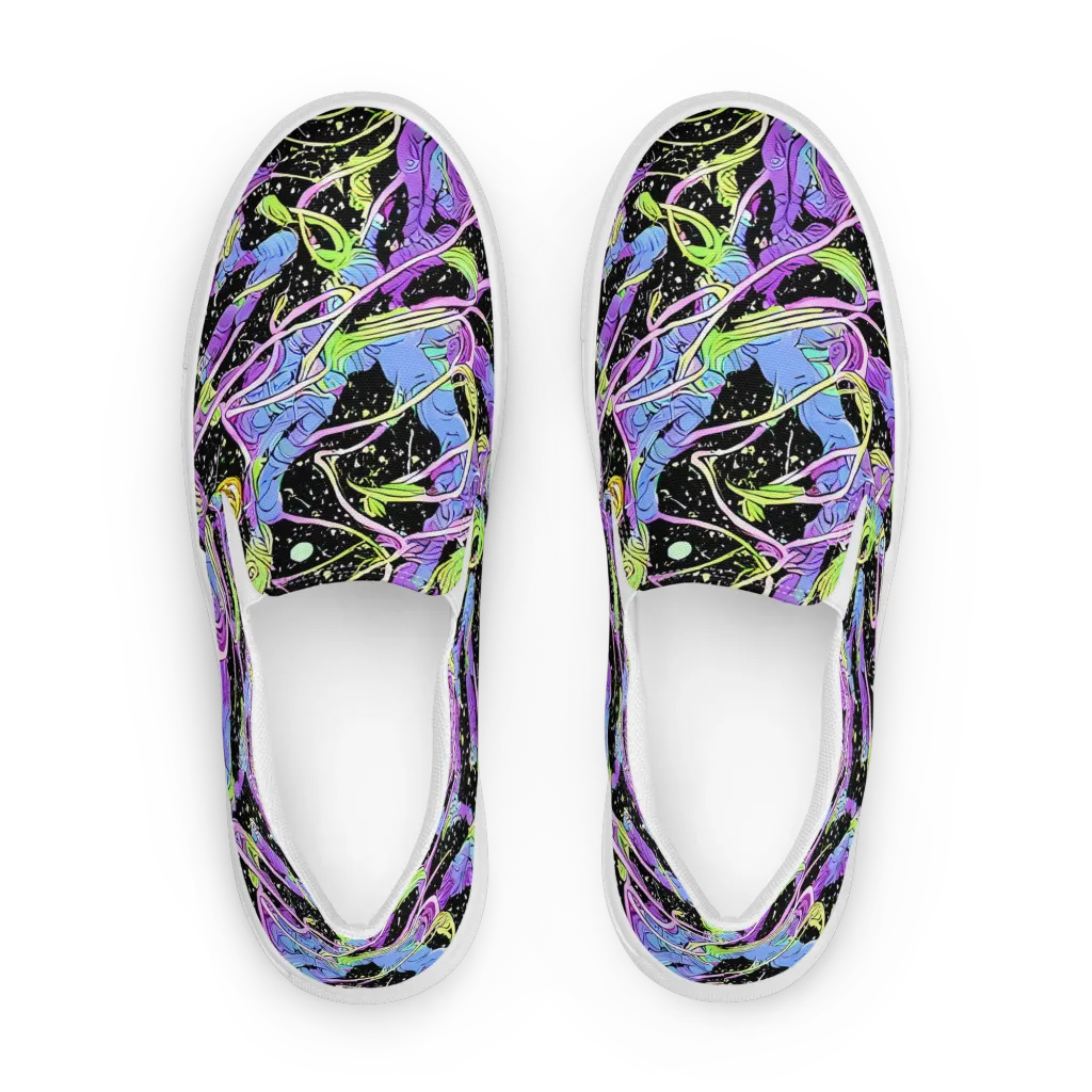 Neon Garden Afterdark on Men's Slip-On Canvas Shoes — Front