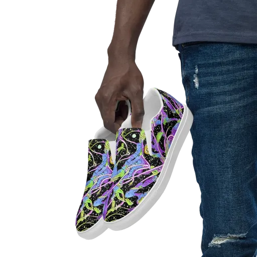 Neon Garden Afterdark on a Men's Slip-On Canvas Shoes