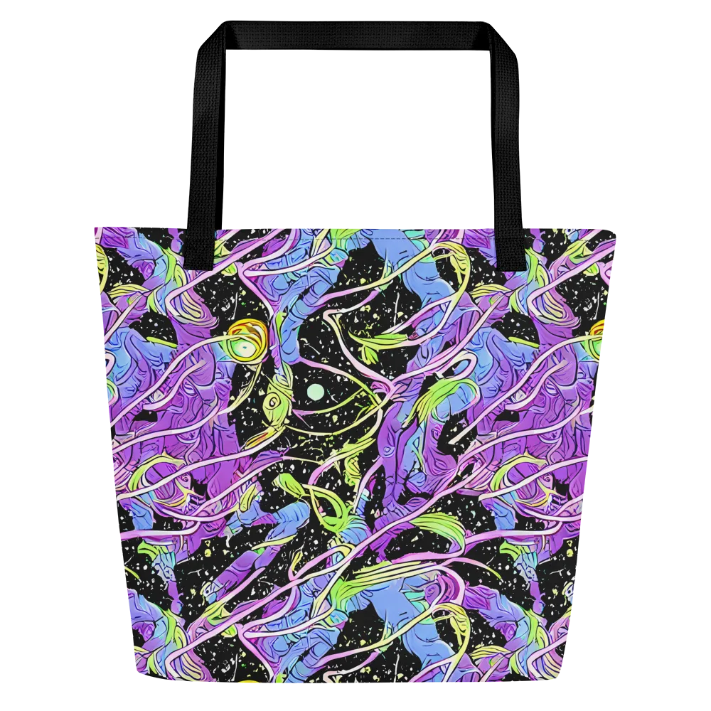 Neon Garden Afterdark on Large Tote Bag W/ Pocket — Front