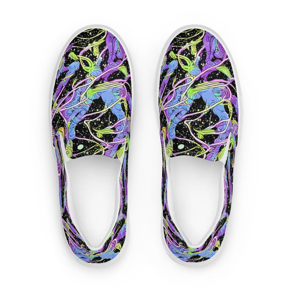 Neon Garden Afterdark on Women's Slip-On Canvas Shoes — Front