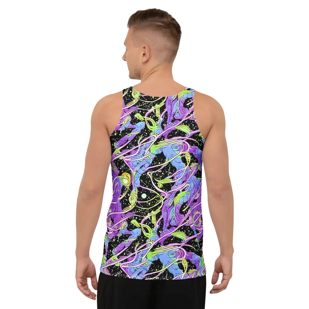 Neon Garden Afterdark on Men's Tank Top — Back