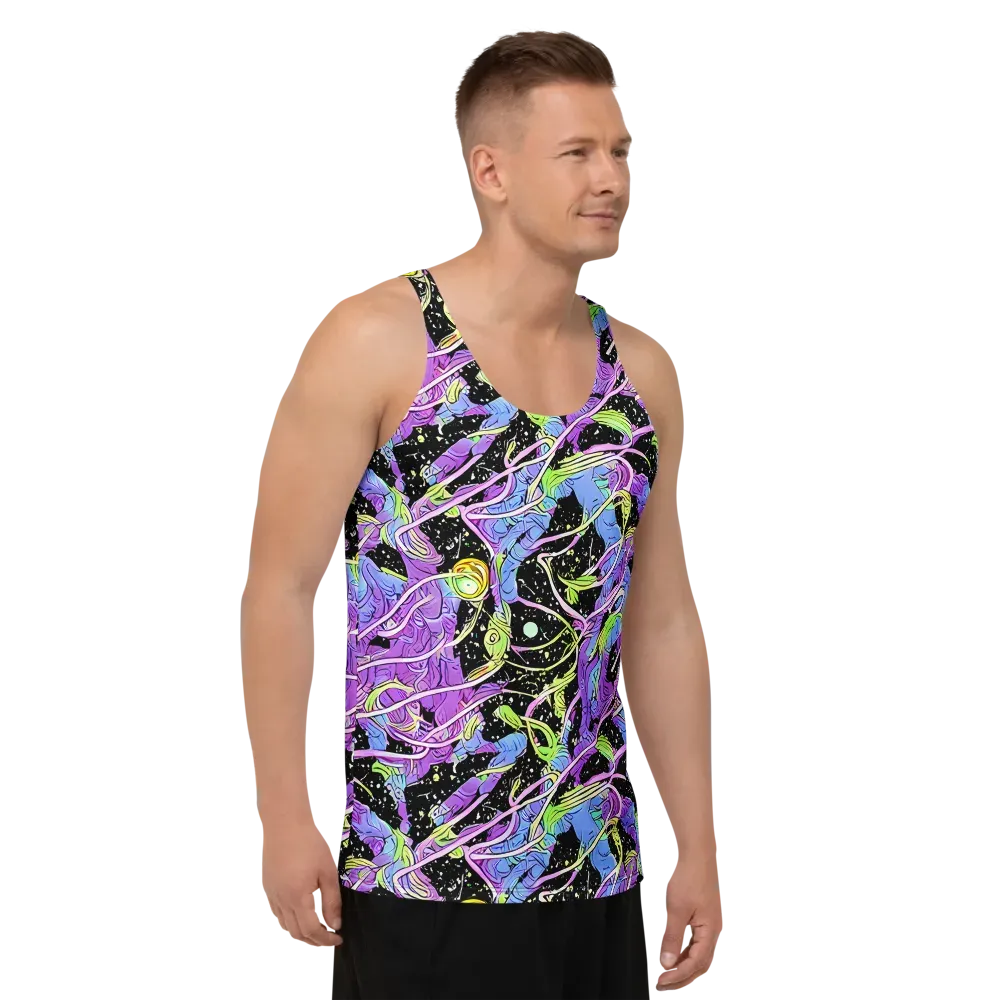 Neon Garden Afterdark on Men's Tank Top — Right Front