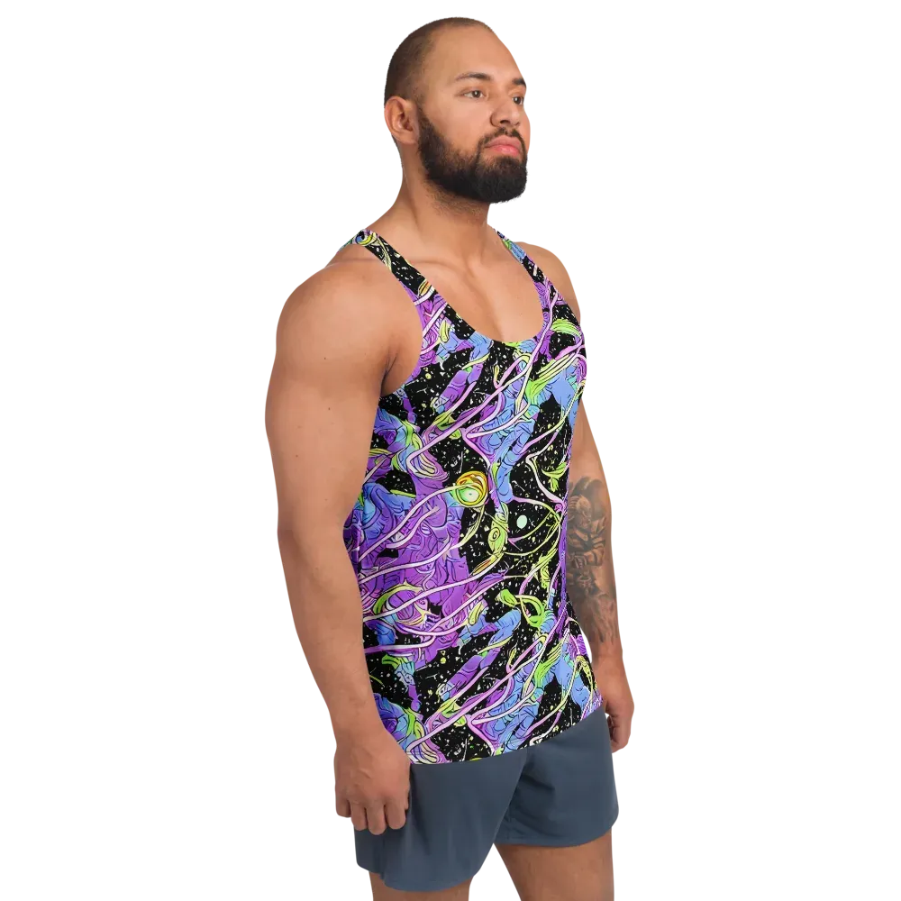Neon Garden Afterdark on Men's Tank Top — Right Front