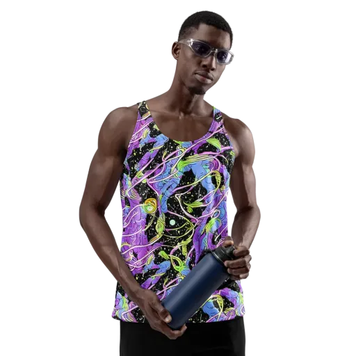 Neon Garden Afterdark on a Men's Tank Top
