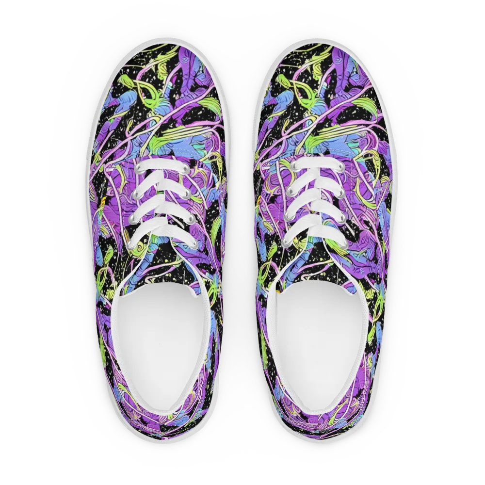 Neon Garden Afterdark on Men's Lace-Up Canvas Shoes — Front