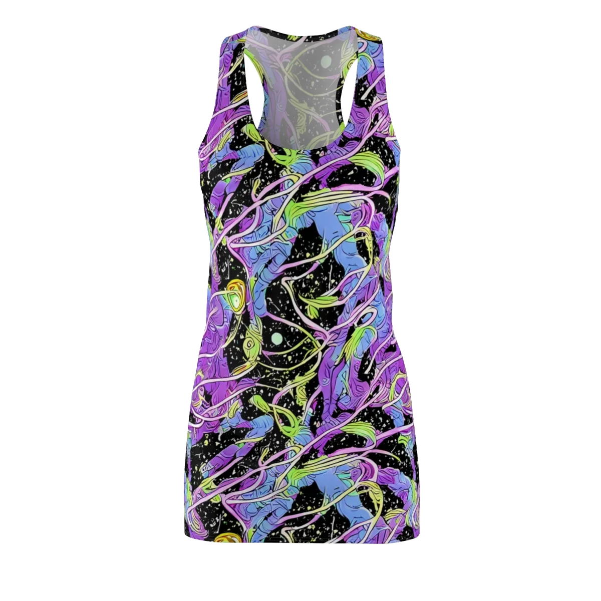 Neon Garden Afterdark on Racerback Dress — Front