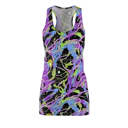 Neon Garden Afterdark on a Racerback Dress