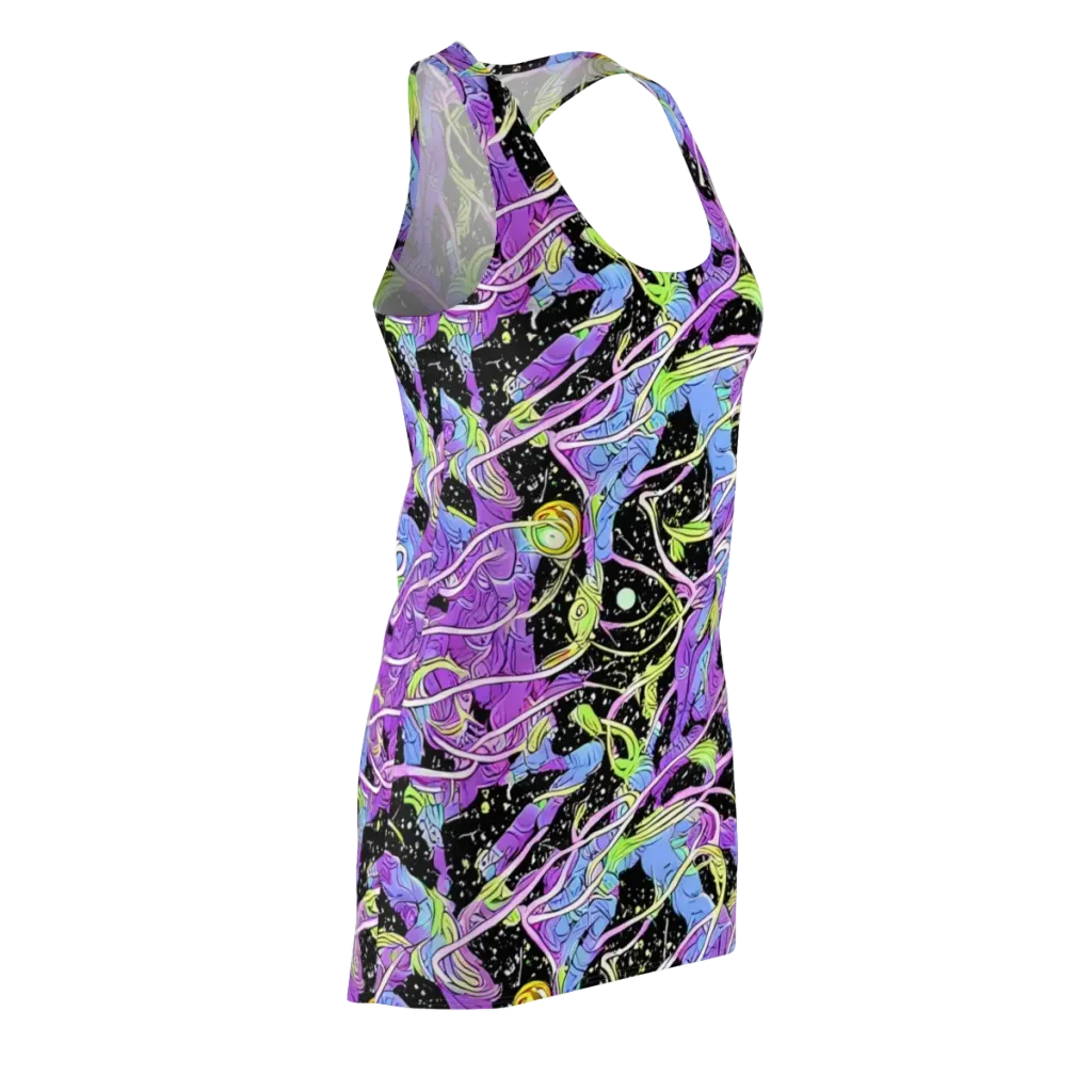 Neon Garden Afterdark on Racerback Dress — Front Side
