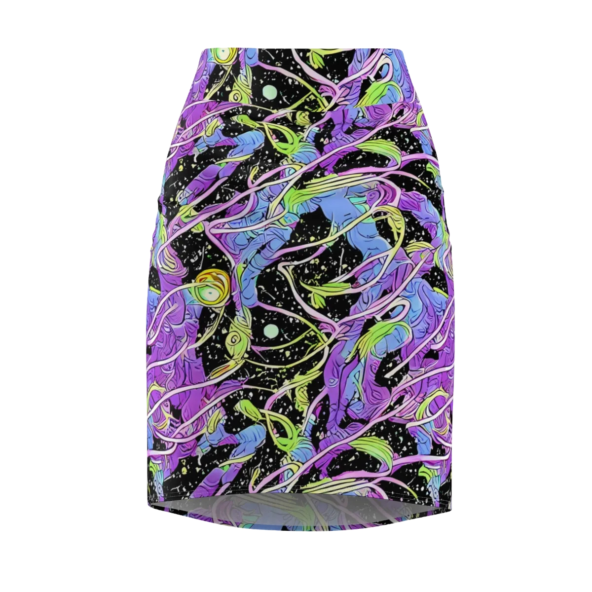 Neon Garden Afterdark on Pencil Skirt — Front