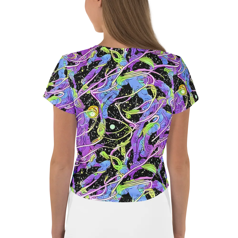 Neon Garden Afterdark on Crop Tee — Back